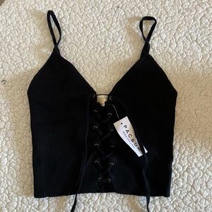 Lace up crop top